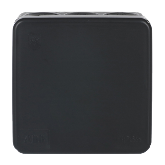 Surface-mounted junction box, IP65, 86 x 86 mm, black | ABB