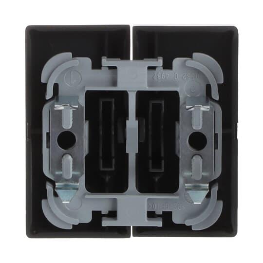 Switch rocker, 2-gang, black matt | ABB Oy, Wiring accessories