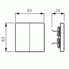 Switch rocker, 2-gang, white matt | ABB Oy, Wiring accessories