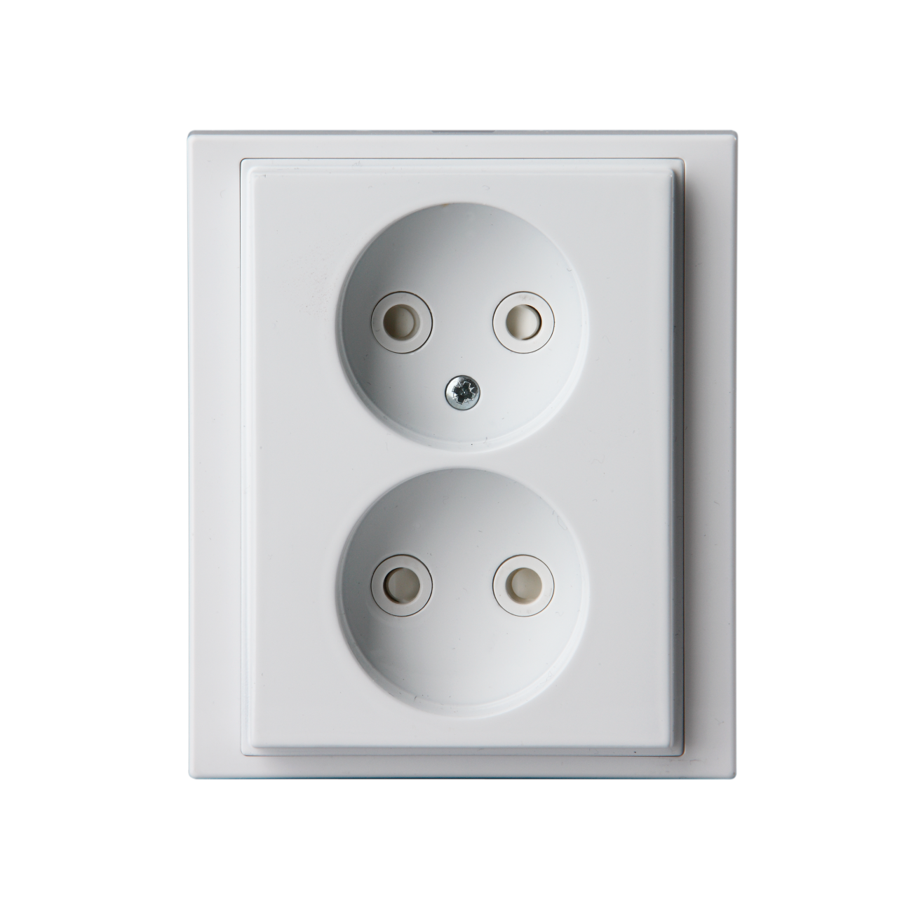 Socket outlet, Impressivo, not earthed, 2gang, shuttered, screwless