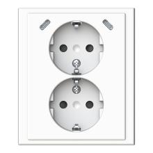 2-gang Schuko socket outlet with USB-C