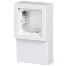 Surface mounting box, Impressivo, 85mm, 1-gang, lath installation, white