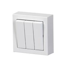 3-gang 1-way switch, 16AX/250V, Impressivo, 2 X-terminals, white