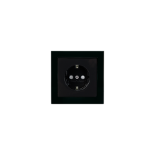 Socket outlet, Impressivo, Schuko, 1-gang, shuttered, screwless terminals, anthracite