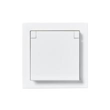 Socket outlet, Impressivo, Schuko, 1-gang, shuttered, screwless terminals, white, IP44
