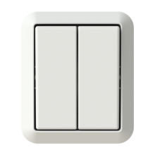 2-gang 1-way switch, Jussi IP44, 2 X-terminals