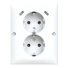 Socket outlet, 2-gang, corner, 2xUSB-C  - Saga