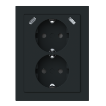 Socket outlet, 2-gang, corner, 2xUSB-C  - Impressivo