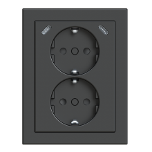 Socket outlet, 2-gang, corner, 2xUSB-C  - Impressivo