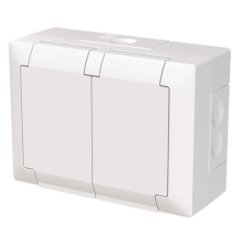 DSO hinged lid, surface IP44 16 A White  - Saga
