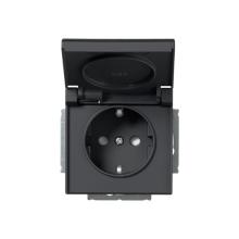 Socket outlet, Impressivo, Schuko, 1-gang, screwless terminals, anthracite