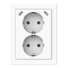 2-gang Schuko socket outlet with USB-C