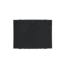 Schuko socket outlet, Impressivo, 2-gang with lid, shuttered, screwless terminals, branching terminals, anthracite