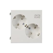 Socket outlet, ProDuct, 2xShuko, "DATA" label, white