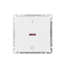 2-pole 1-gang 1-way switch, 16AX/250V, Impressivo, 2 X-terminals, white matt