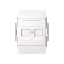 Tele outlet Modular Jack 2 gang White - Saga