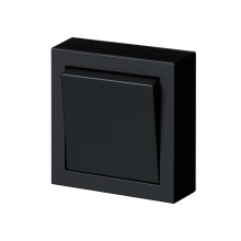 1-gang 2-way switch, 16AX/250V, Impressivo, 2 X-terminals, black matt