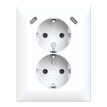 Socket outlet 2-gang, flush, 2xUSB-C
