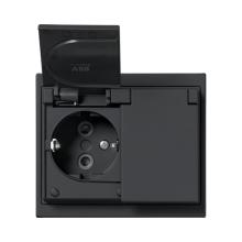 Socket outlet with Hinged Lid 16 A Black  - Impressivo