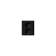Socket outlet, Impressivo, Schuko, 2-gang, shuttered, screwless terminals, branching terminals, anthracite