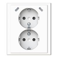 2-gang Schuko socket outlet with USB-C