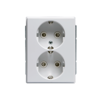 2-gang Schuko socket outlets, flush mounting, IP21