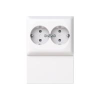 2-gang Schuko socket outlet, lath installation