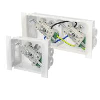 Prefabricated socket outlet unit 2-gang Schuko without center plate