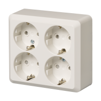 4-gang Schuko socket outlet, IP21