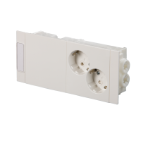 Prefabricated socket outlet unit 2-gang Schuko