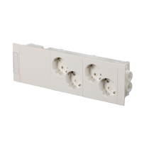 Prefabricated socket outlet unit 4-gang Schuko