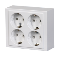 4-gang Schuko socket outlet, IP21