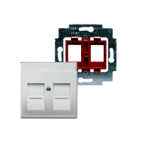 RJ45 outlet with sliding dust covers for design-series