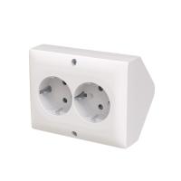 2-gang Schuko socket outlet, corner installation