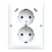 Socket outlet 2-gang, corner, 2xUSB-C