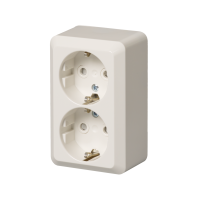 2-gang Schuko socket outlet, IP21