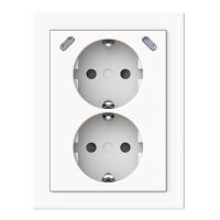 2-gang Schuko socket outlet with USB-C