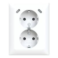 Socket outlet 2-gang, flush, 2xUSB-C