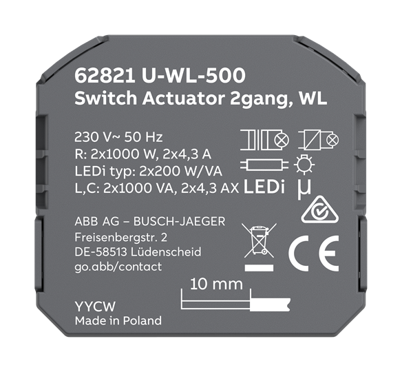 Switch Actuator 230 V AC free@home wireless