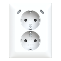 Socket outlet, 2-gang, flush, 2xUSB-C