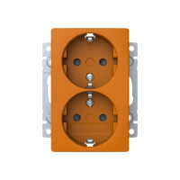 2-gang Schuko, orange