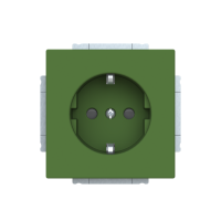 1-gang Schuko, green