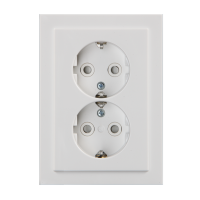 2-gang Schuko socket outlets, flush mounting in special 1,5 x box, IP21 ...